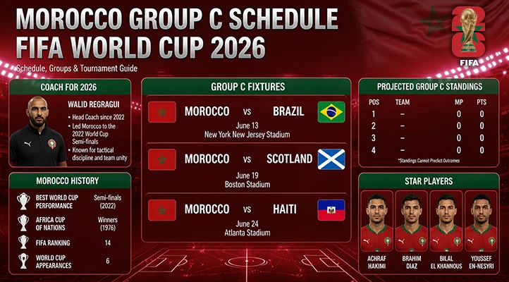 Morocco FIFA World Cup 2026: Coach, Schedule, History & Star Players