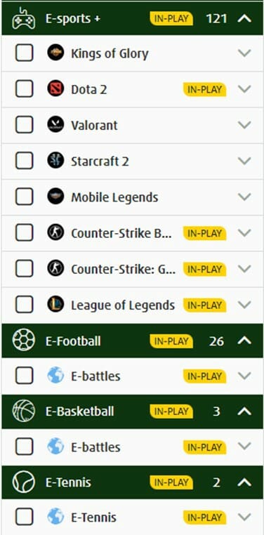 Lottoland Esports Betting Screenshot