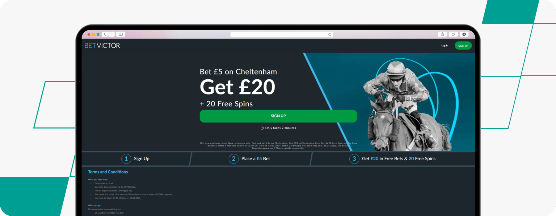 screenshot of betvictor cheltenham offer