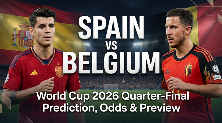 Spain vs Belgium Prediction World Cup 2026 quarter-final and odds preview